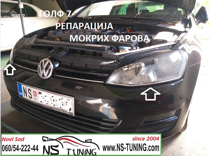 reparacija farova popravka auto far golf 7 novi sad tuning ns servis poliranje mokri far